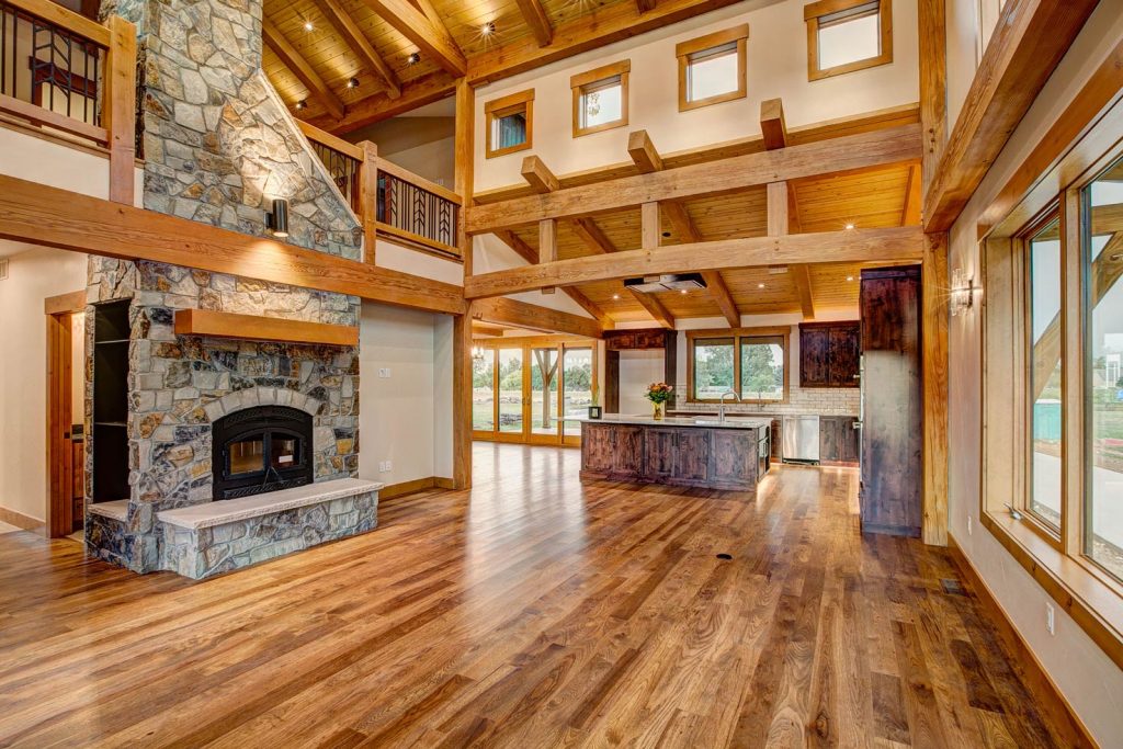 timber framed livingroom