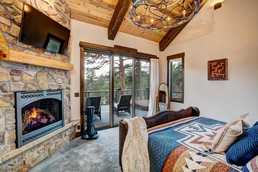 Master bedroom with fireplace