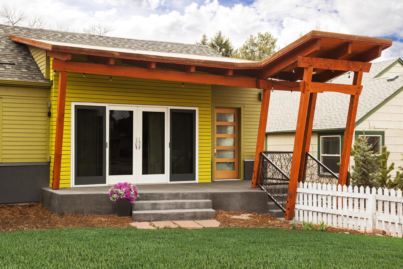 custom entryway pergola